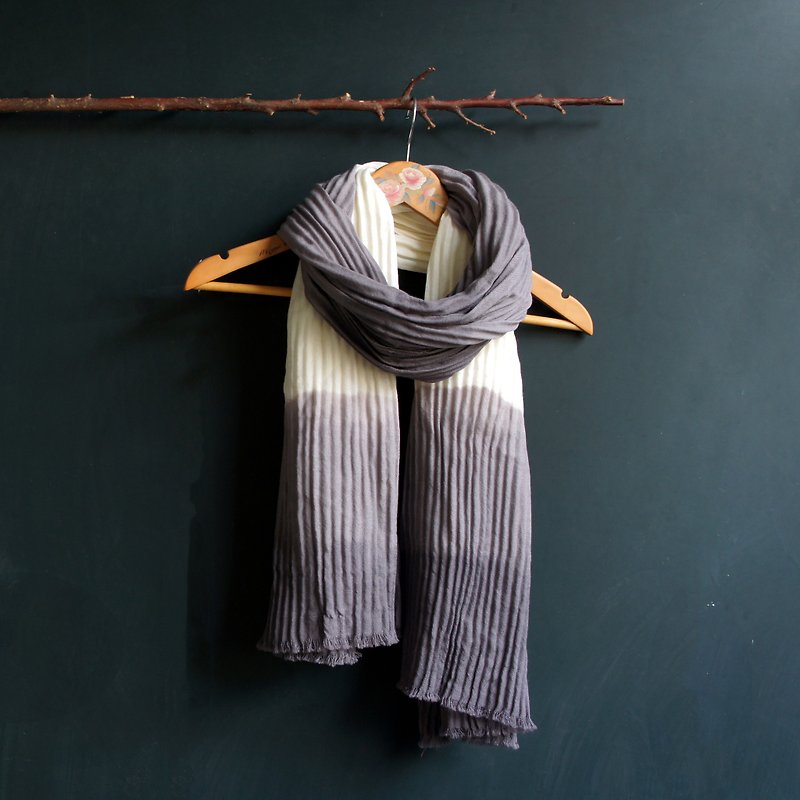 Plant dyed wool scarves - ผ้าพันคอ - ขนแกะ สีเทา