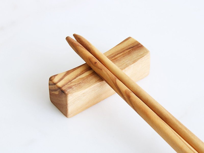 オリーブスクエア箸ホルダー - 箸・箸置き - 木製 ブラウン