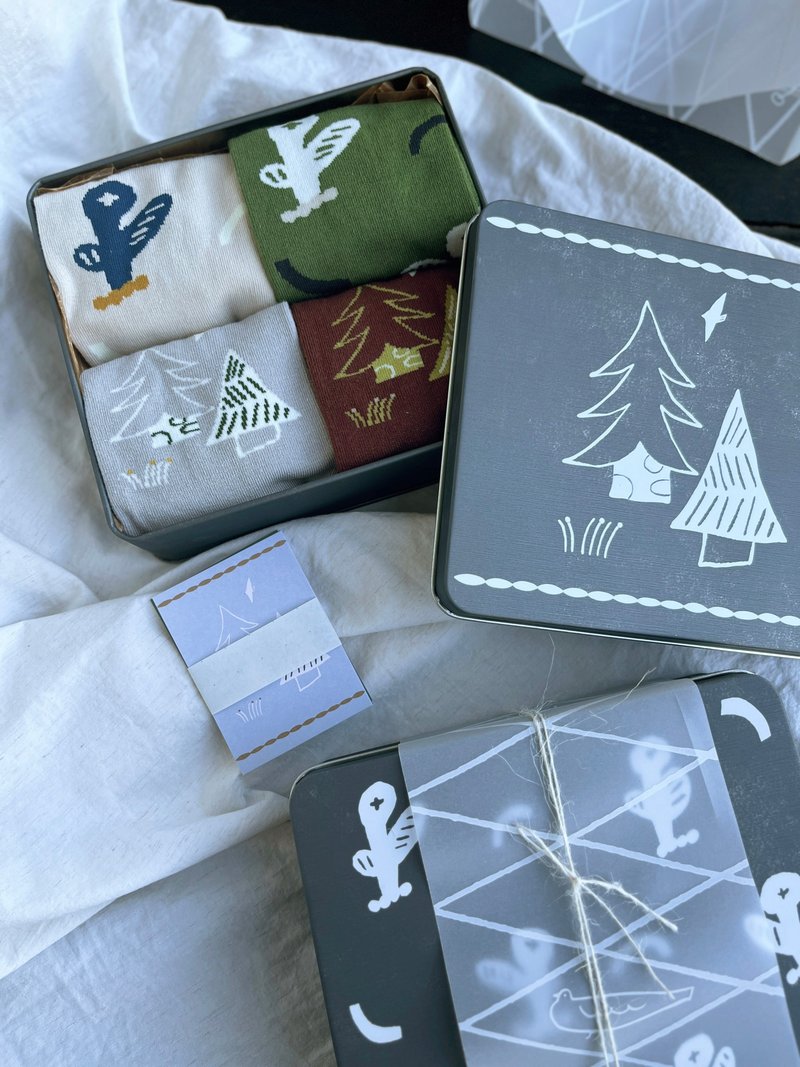 Flower and tree socks tin box set - ถุงเท้า - วัสดุอื่นๆ 