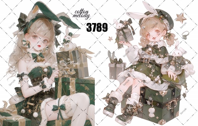 original sticker no.3789 人物ステッカー オリジナルステッカー オリジナル人物ステッカー 装飾ステッカー cotton melody - 貼紙 - 紙 