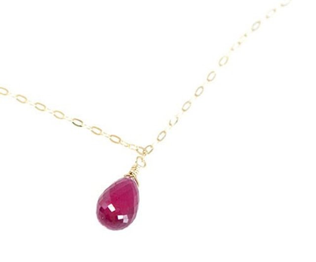 K10 ruby briolette cut necklace - Shop mumu-jwewlry77 Necklaces