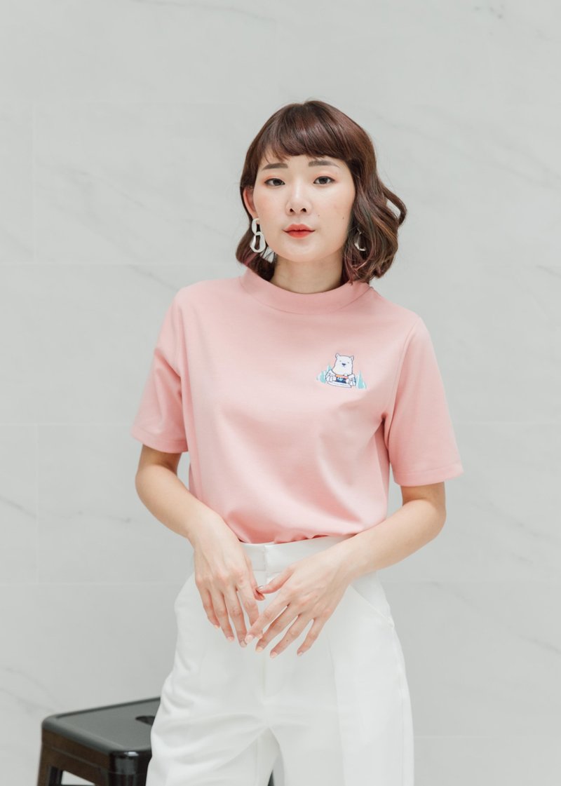 Lucy Tops (Color : Pink) - 女 T 恤 - 棉．麻 粉紅色