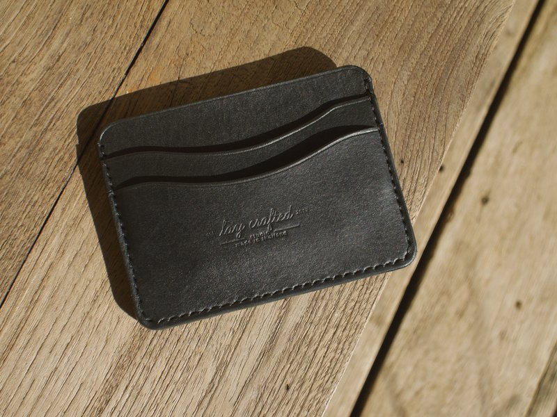 Small leather wallet black color - Wallets - Genuine Leather Black