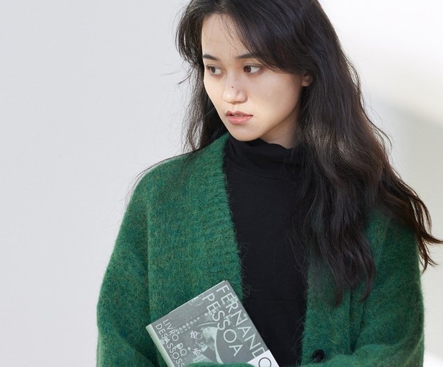 ELLE PARIS オリジナルペルーアルパカ混ニットカーディガン