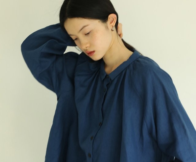 3rd three heaven french linen French linen quiet blue shirt