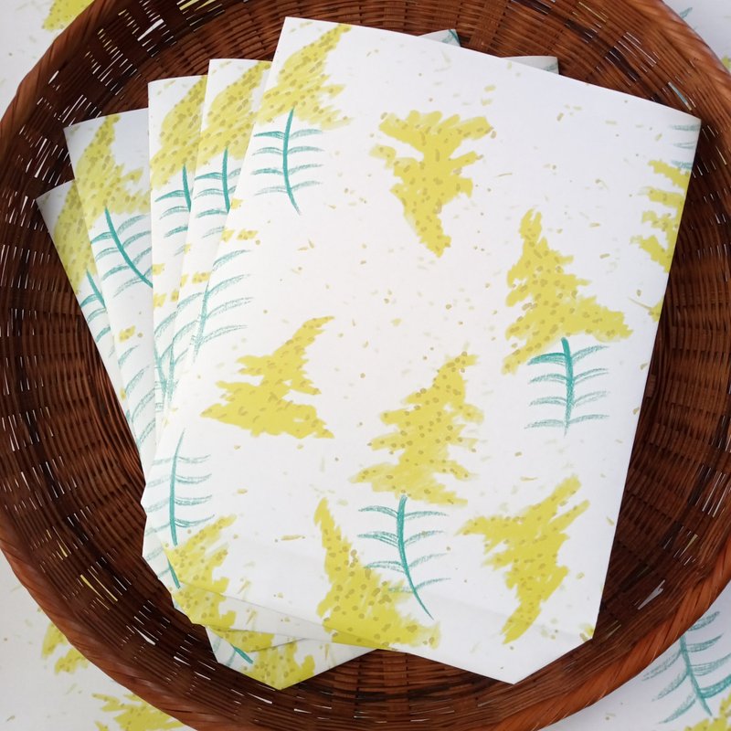 ラッピング袋　マチ付き　セイタカアワダチソウ　5枚セット　ハンドメイド - 包裝材料/包裝紙 - 紙 黃色