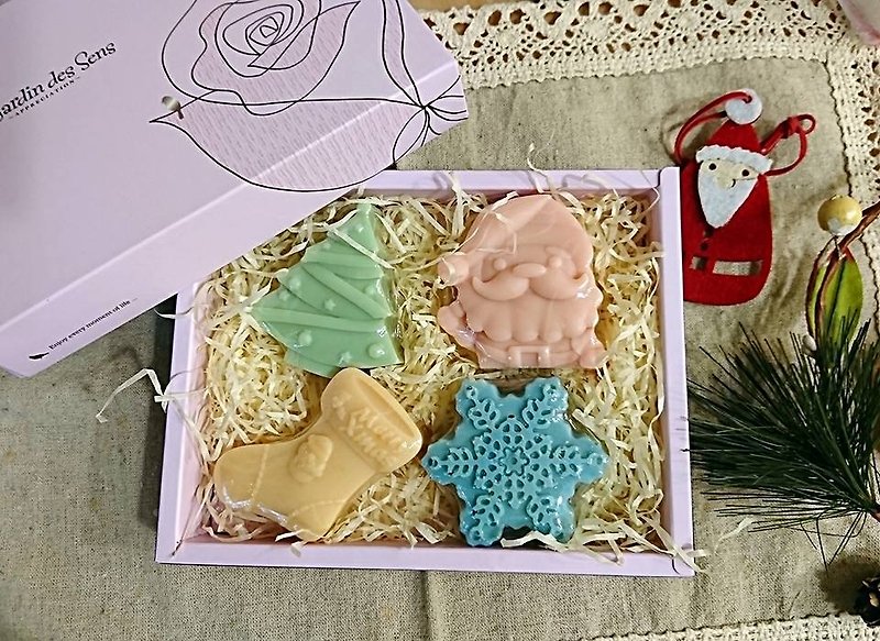 【薇拉手作】聖誕交換禮物|香氛皂4入禮盒 - 肥皂/手工皂 - 其他材質 