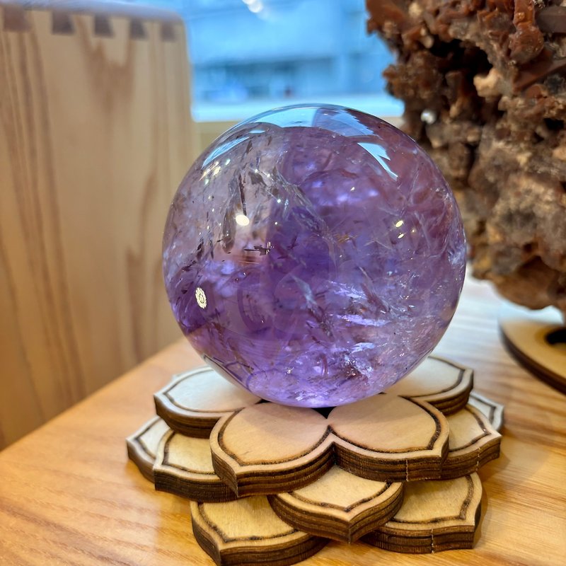 7.2cm Amethyst Ball Ajna Chakra Meditation Focus Feng Shui Ornaments Home Furnishings Office Decoration - Items for Display - Crystal Purple