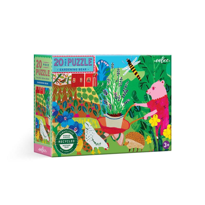 eeBoo 20片拼圖 -  園丁小熊 Garden Bear 20 Piece Puzzle - 拼圖 - 紙 多色