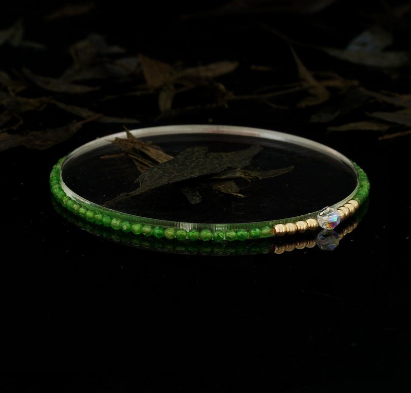 Superfine1/20 14K Gold Filled Diopside Crystal Bracelet - Bracelets - Gemstone 