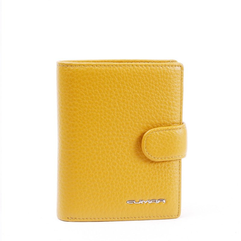 SPIN delicate SHORT WALLET - กระเป๋าสตางค์ - หนังแท้ สีเหลือง