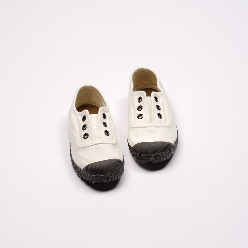 スペイン国民のキャンバスシューズCIENTAU7099705ブラックと白のクラシックな布の靴の底 - キッズシューズ - コットン・麻 ホワイト