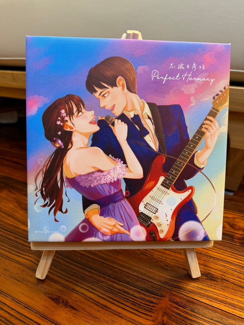 [Customized gift] Electrically painted like face painting frameless painting with easel couple pets family portrait wedding - ภาพวาดบุคคล - วัสดุอื่นๆ 