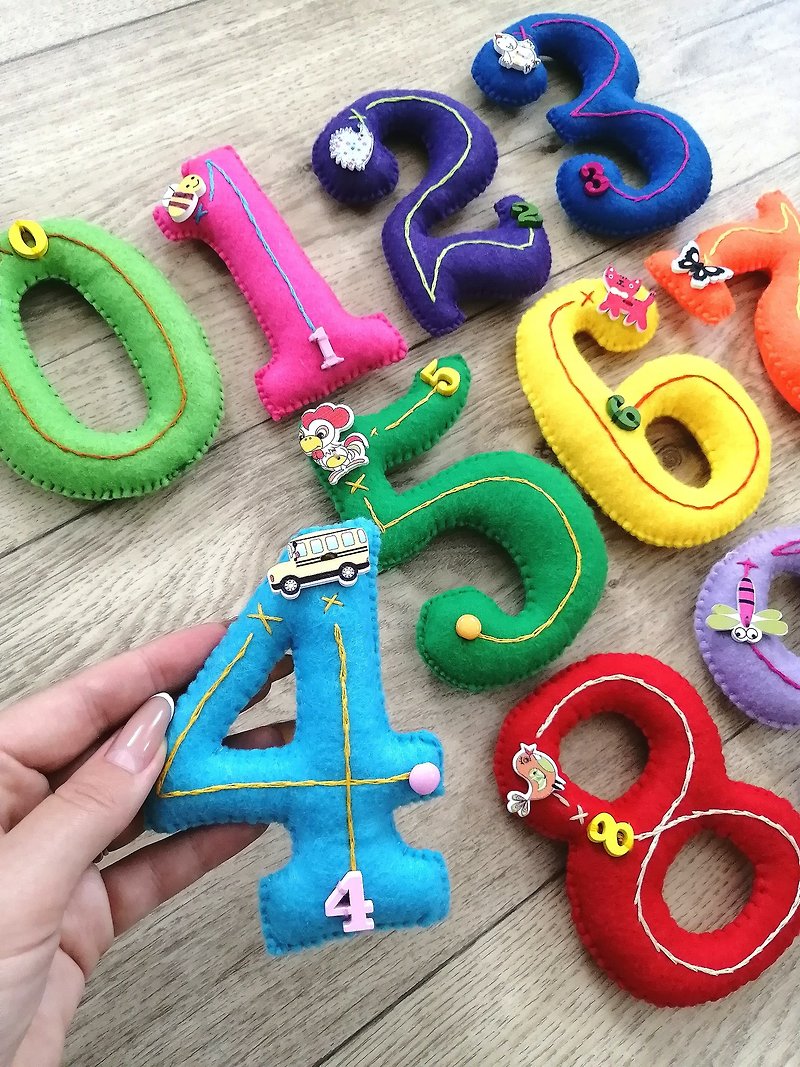 Educational Toy Soft Numbers Soft felt numbers Learning toy for kid - ของเล่นเด็ก - วัสดุอีโค หลากหลายสี