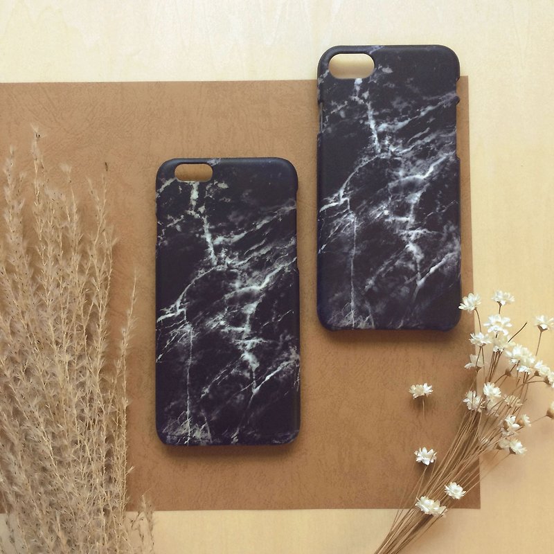 Marble Black(slightly bluish). Matte Case( iPhone, HTC, Samsung, Sony, LG, OPPO) - Phone Cases - Plastic Black