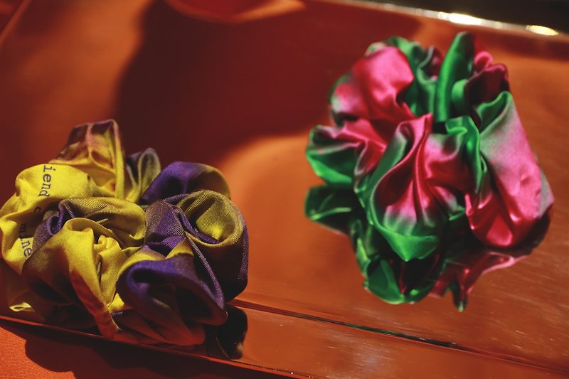 [French gift box that shows romantic taste] French romantic fashion - boutique hair tie set - เครื่องประดับผม - ผ้าไหม สีเหลือง