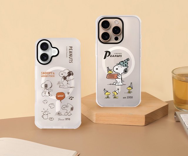 ピーナッツ スヌーピー 電話ケース iPhone 16 フルレンジ落下