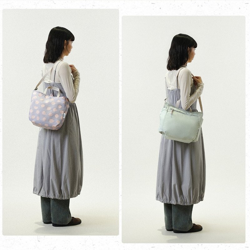 【Nature Beauty系列新品】NIKO雙面斜背手提包(紫藤色/草綠色) - 手提包/手提袋 - 聚酯纖維 多色