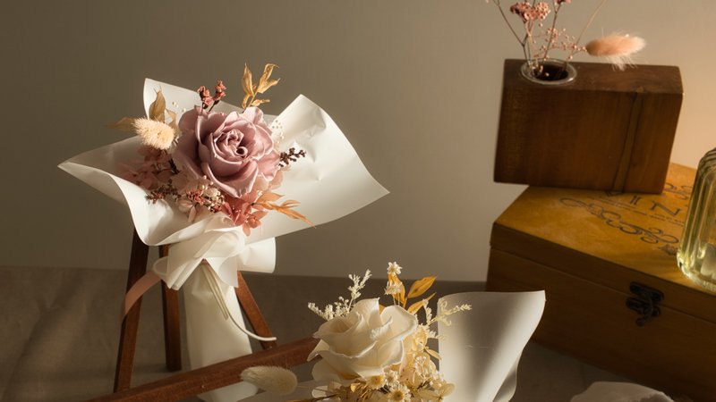 Everyday Blooms: The Language of Flowers Collection - Pink Rose Bouquet - Dried Flowers & Bouquets - Plants & Flowers Pink