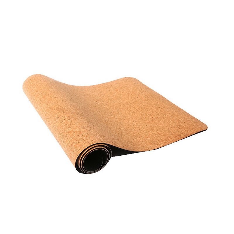 Natural cork yoga mat sweat-absorbing anti-slip stable fitness mat anti-slip mat anti-slip mat rhythm 5mm - Fitness Equipment - Cork & Pine Wood Brown