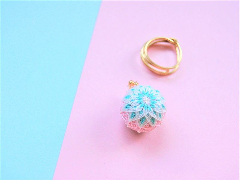 tachibanaya comari Japanese TEMARI earrings Pink 日本的傳統工藝 手鞠球 刺繡 耳環