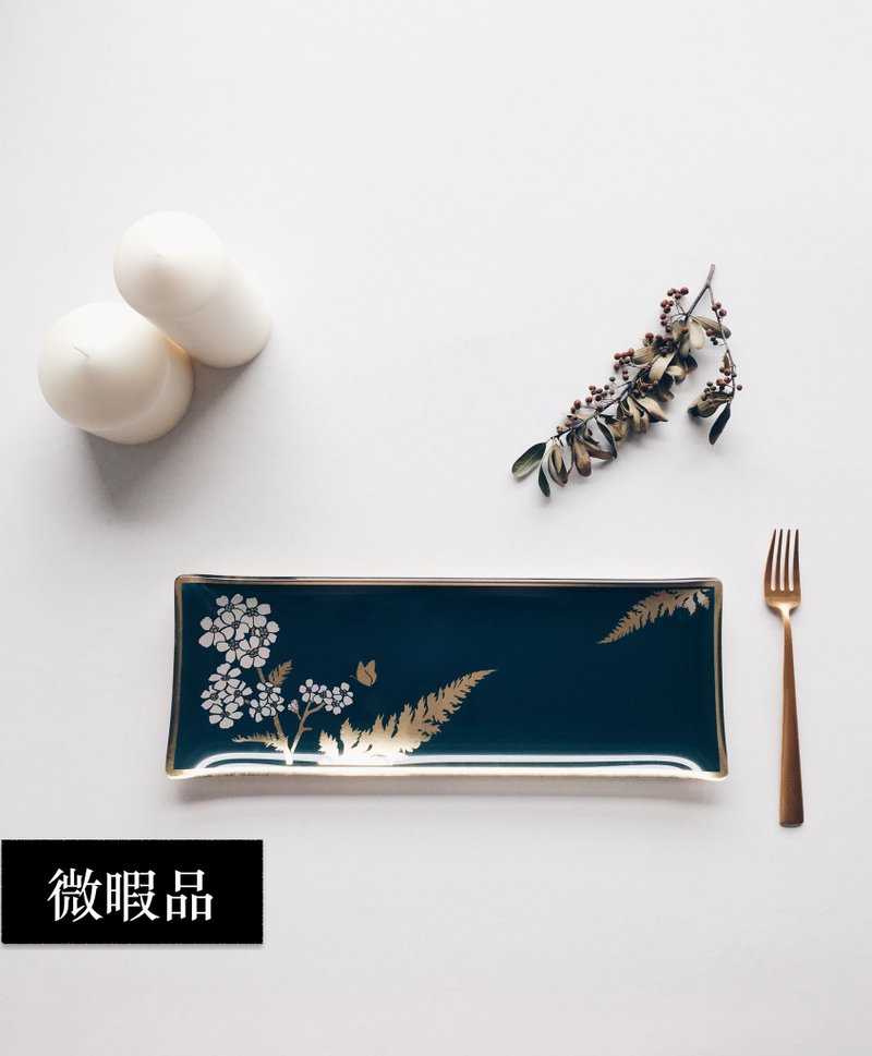 【福袋】惜物計畫微瑕品 手工工藝貼箔技法 維納斯的治癒長方器皿 - 擺飾/家飾品 - 玻璃 金色