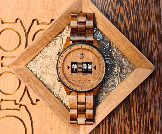 Wooden deals digital watch