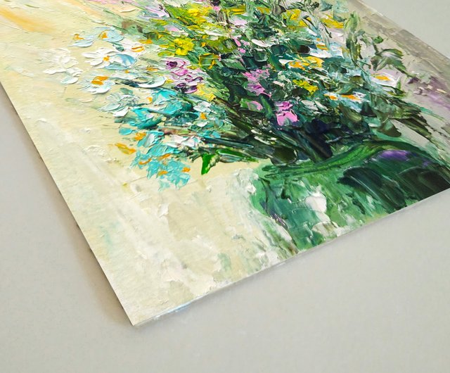 FLOWER 花　油絵アート 壁のドライフラワー Silent Flowers on the Wall oilpainting m4（33.3