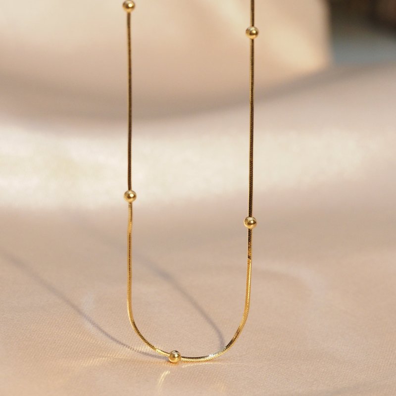 18K金圓點蛇項鏈18K Gold Golden Dot Snake Necklace - 項鍊 - 貴金屬 