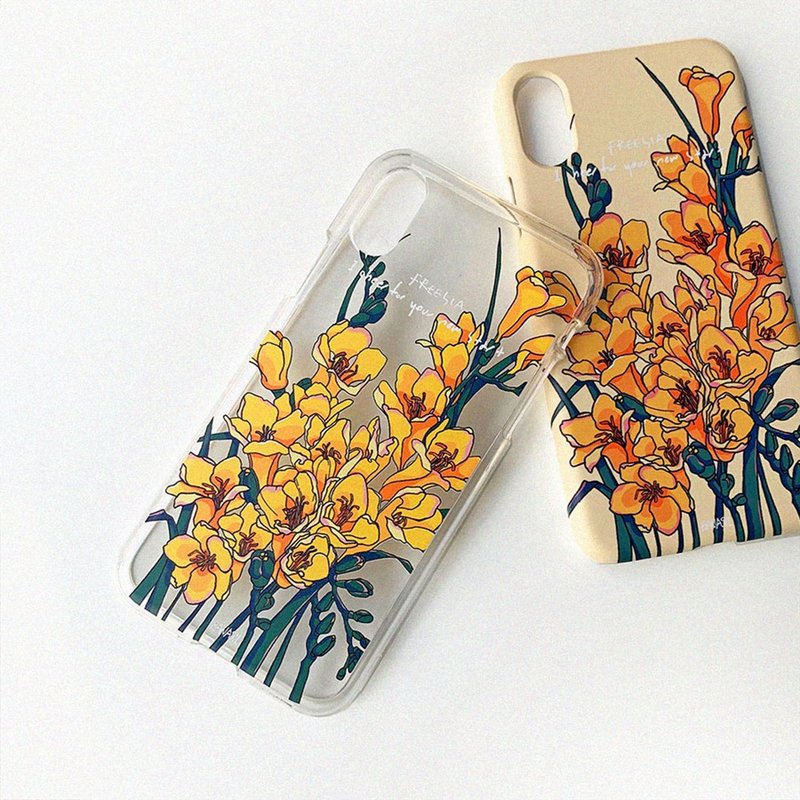 Freesia_Jelly Hard Phone Case_MagSafe - 手機殼/手機套 - 其他材質 黃色