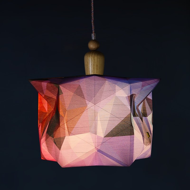deLightシルクランプ9 /木製シャンデリア/手作り折りたたみアート/受賞歴のある製品 - 照明・ランプ - シルク・絹 