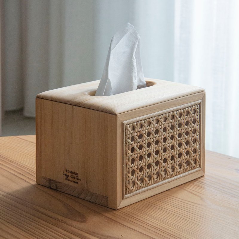 Tomood/ Solid wood double-sided Tissue Box between earth and wood_Fir_M - กล่องทิชชู่ - ไม้ สีกากี