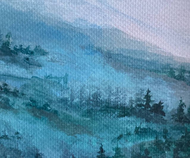 山水画 風景画 霧の山 額入り絵画 雾画 相框作礼品 - ショップ