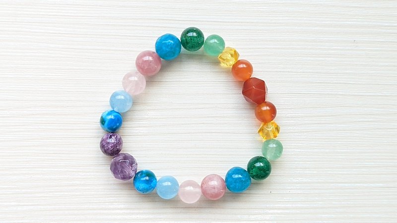 Bright Rainbow Full Chakra Lifting Crystal Bracelet - Bracelets - Crystal 