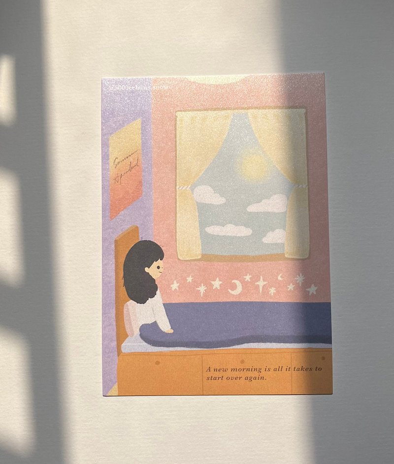 【the silent mode series】Morning Postcard - Cards & Postcards - Paper Pink