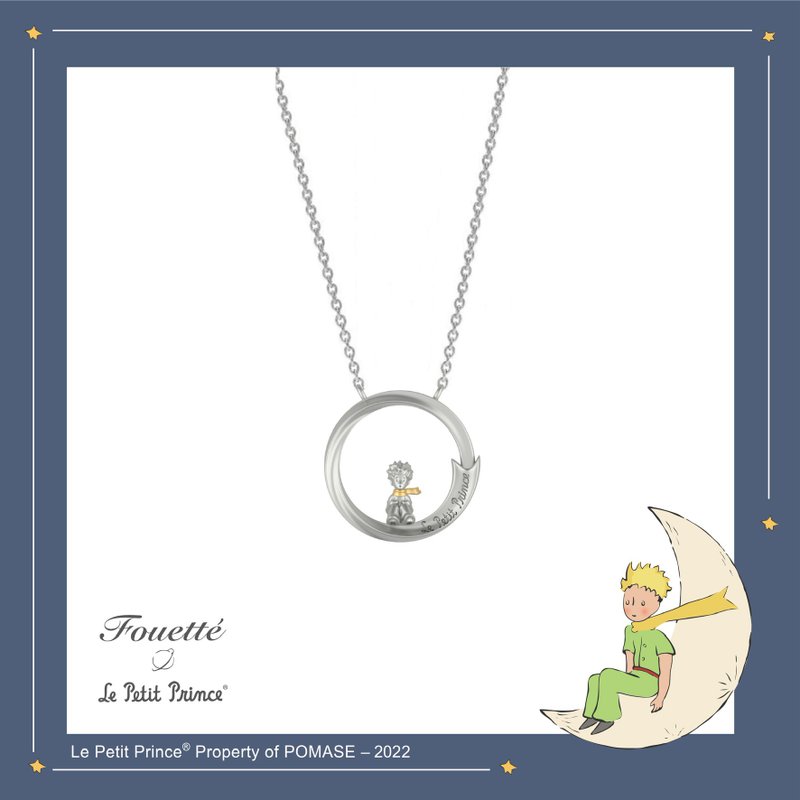 Fouetté x Le Petit Prince - Thinking of The Little Prince Necklace - Necklaces - Precious Metals Silver