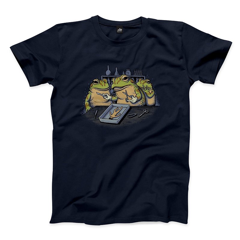 Frog Heart Anatomy-Navy-Neutral T-shirt - Men's T-Shirts & Tops - Cotton & Hemp Blue