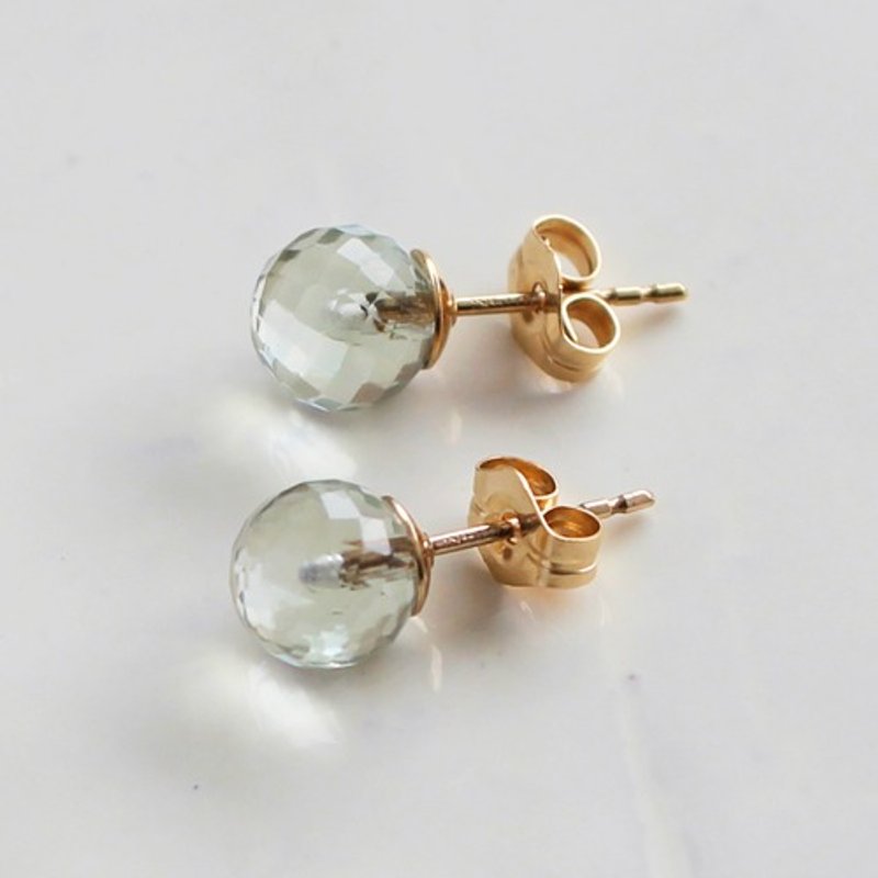 Pinkoi Proxy Purchase -  ✨February birthstone✨ Green amethyst < Gemstone quality> stud earrings (K14GF) - Earrings & Clip-ons - Gemstone 