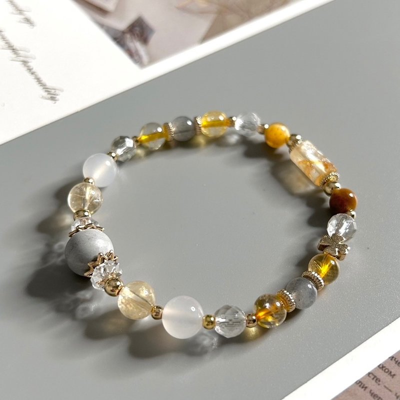 S46 Pet Souvenir Pet Accessories Pet Hair Bracelet Lanugo Hair Souvenir Lanugo Hair Bracelet - Bracelets - Semi-Precious Stones Yellow