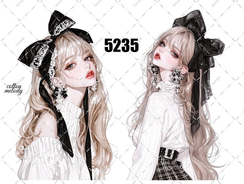 original sticker no.5235 人物ステッカー オリジナルステッカー オリジナル人物ステッカー 装飾ステッカー cotton melody - 貼紙 - 紙 