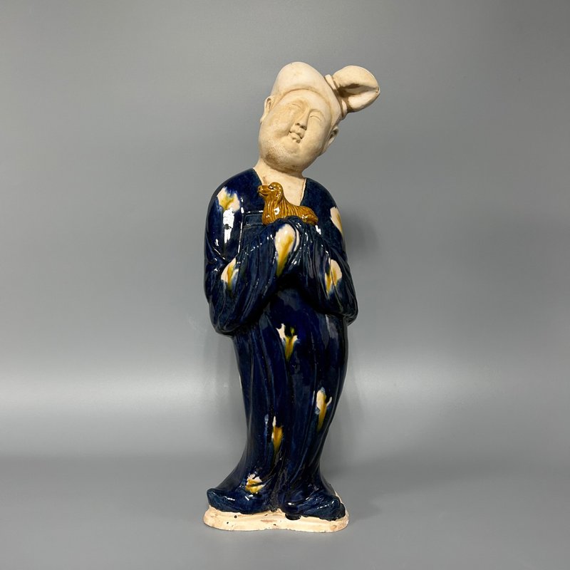 唐三彩女立俑 - 擺飾/家飾品 - 陶 卡其色