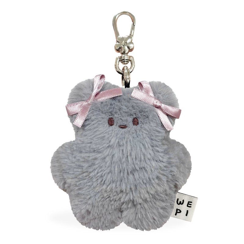 Mini wepi bear - Ribbon munzzi(10cm) / handmade ballet core doll present - 公仔/玩偶 - 其他材質 灰色