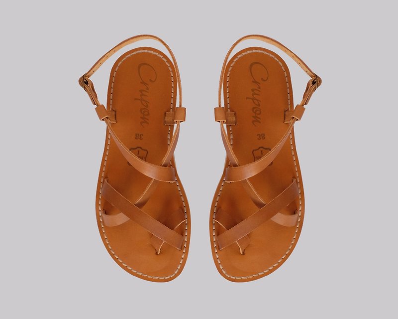Leather Sandals, Greek Leather Sandals, Strappy Sandals, Greek Sandals - Sandals - Genuine Leather Brown