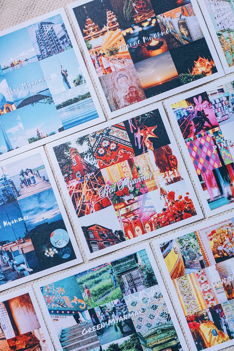 旅行したい-エスニックスタイルの東南アジアのシンプルな写真はがき│紙製品明るいフィルム装飾│オリジナル
