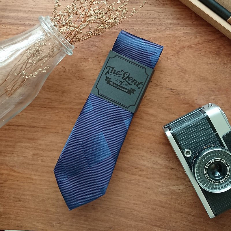 The GENT Blue Diamond Necktie - Ties & Tie Clips - Cotton & Hemp Blue