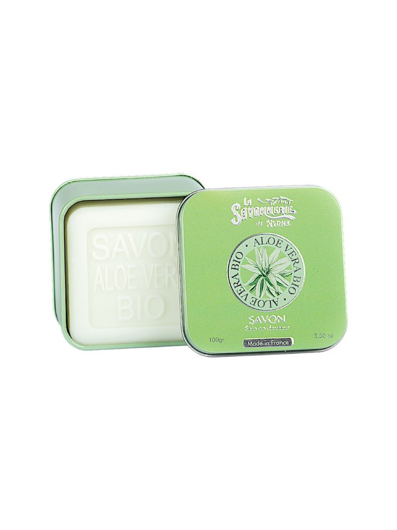 法國 La Savonnerie de Nyons  有機蘆薈舒緩鐵盒皂 - 肥皂/手工皂 - 其他材質 綠色