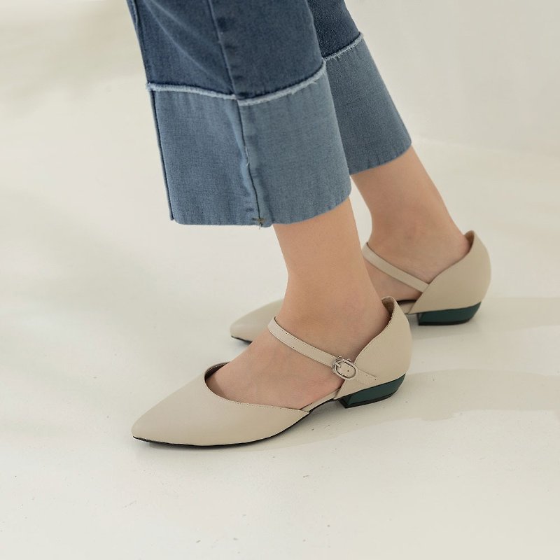 Not Ao Sai Shoes - Alocasia White - Mary Jane Shoes & Ballet Shoes - Genuine Leather White