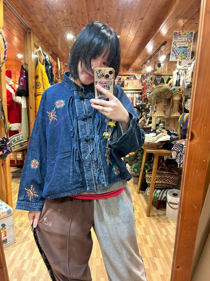 【人気予約商品】エスニック刺繍デニムシャツ (2色) IDS-5315 - シャツ・ブラウス - コットン・麻 