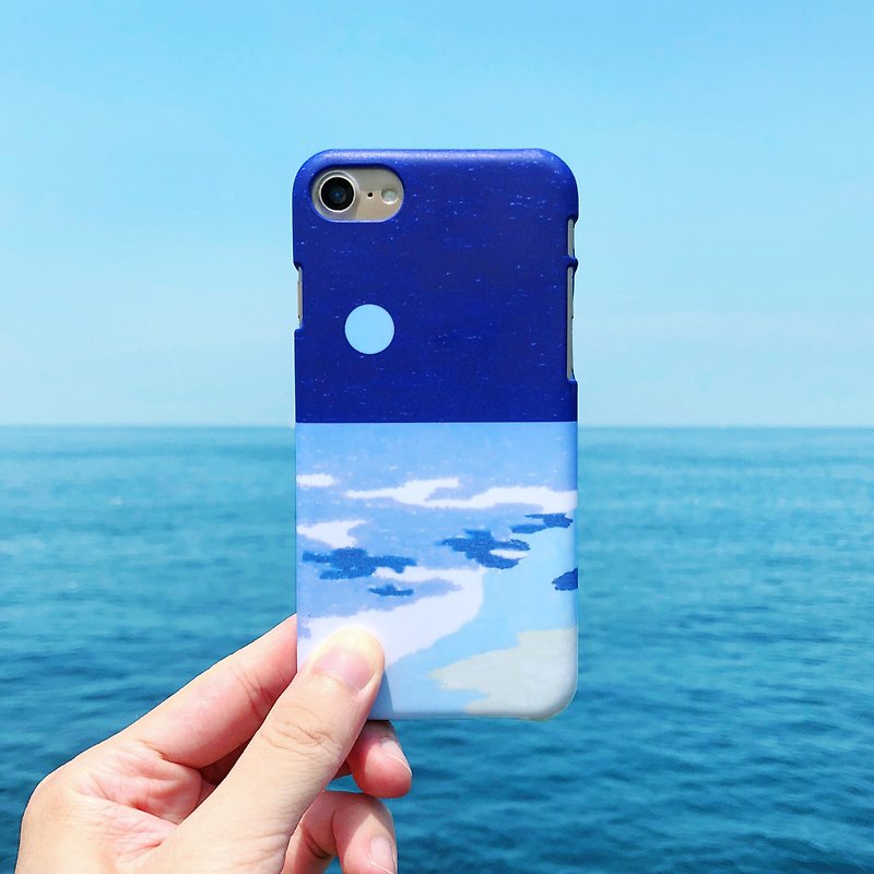 海濱夜遊(藍月)-手機殼 iphone samsung sony htc zenfone oppo - 手機殼/手機套 - 塑膠 藍色