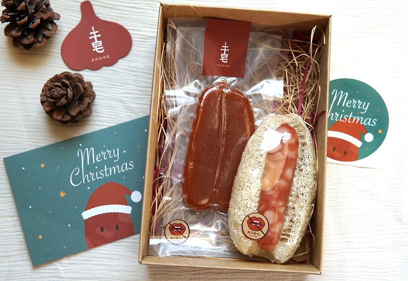 【聖誕禮盒】大腸包小腸+烏魚子手工皂禮盒 (聖誕、交換禮物)